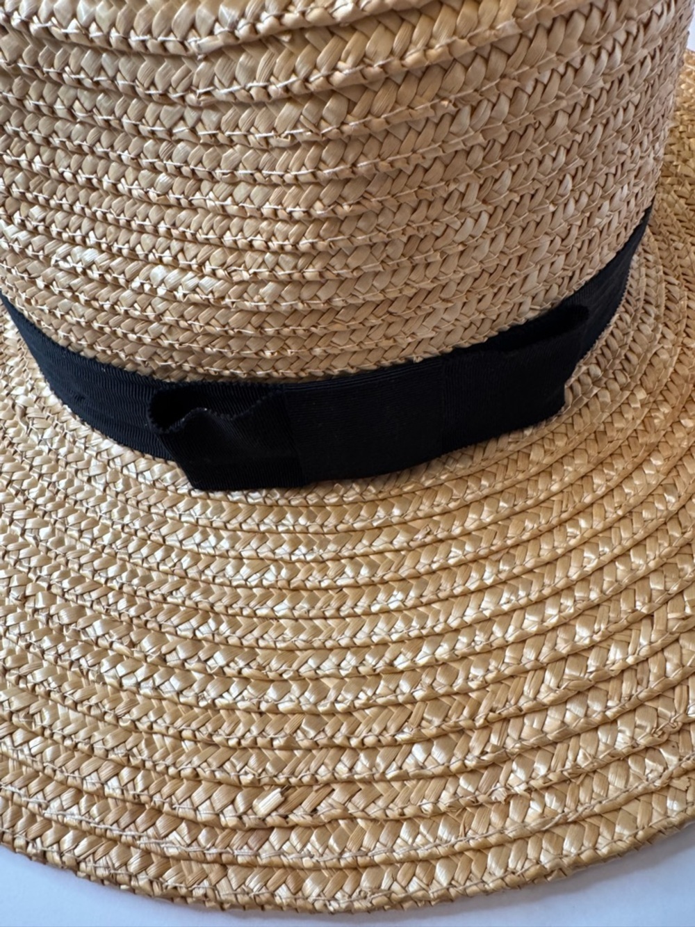 Brixton Joanna Straw Hat Small Wide Brim Fedora Natural Black Band - Picture 3 of 5